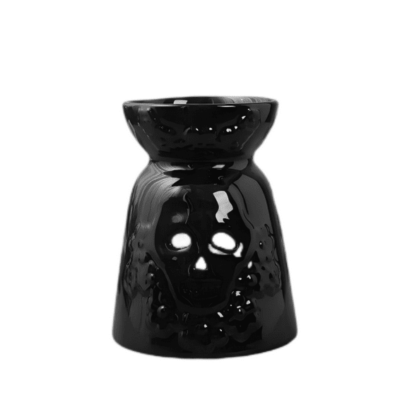 Warmself Delicate Romantic Metal Tealight Candle Holder Oil Tart Burner Aroma Diffuser Furnace Home Decoration Skull Black