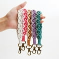 thumbnail image 4 of 2 Pcs Boho Macrame Keychain Bracelet Handmade Wristlet Keychain Keyring Holder Wrist Lanyard, 4 of 5