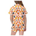 thumbnail image 5 of Halloween Pajamas Kids Size 7-8 Years Childrens Casual Loungewear Short Sleeve Top and Shorts Cozy Set Pjs for Boys White, 5 of 6
