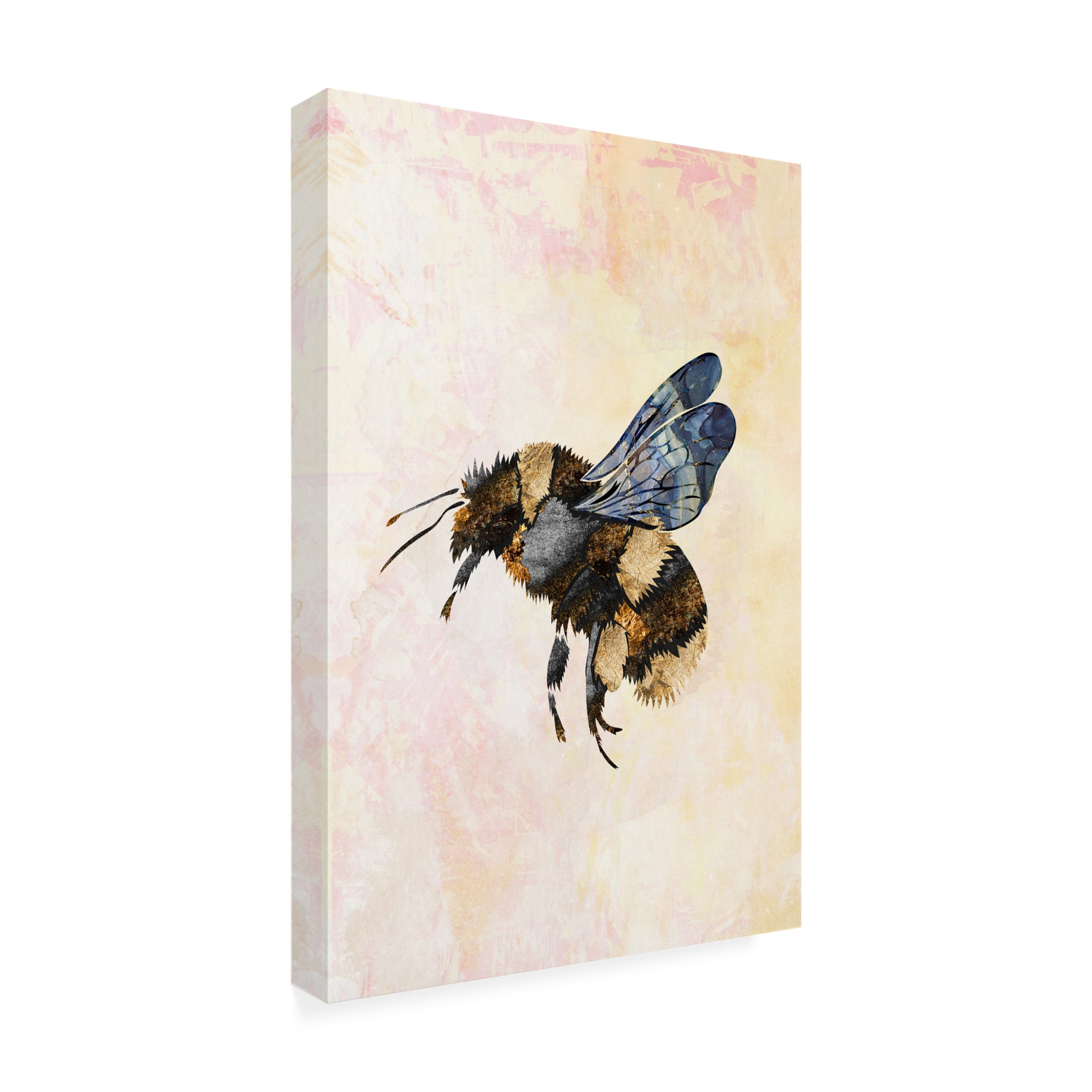 Trademark Fine Art Sarah Manovski Grunge Watercolour Bee Canvas Wall Art