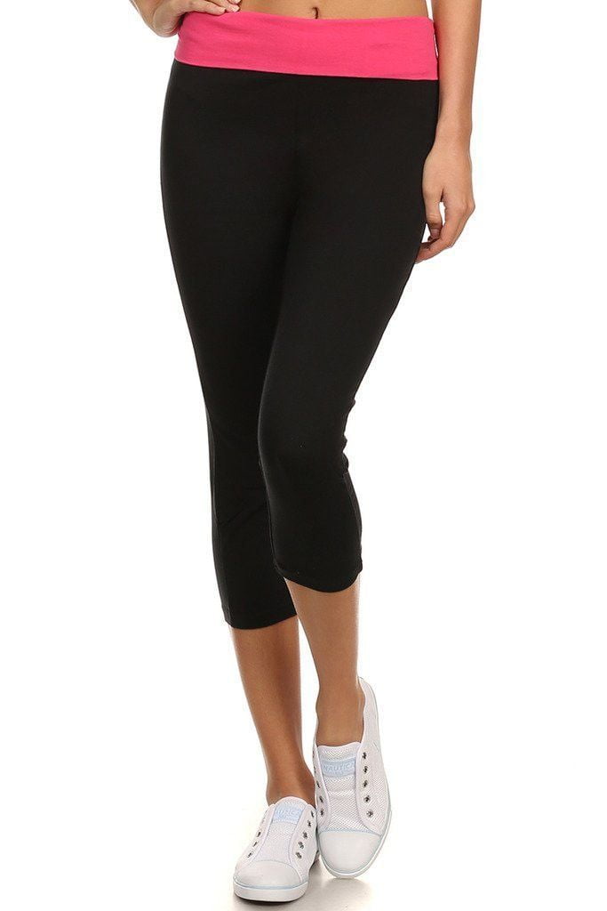 Juniors Fold Over Banded Waist Capri 