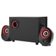 thumbnail image 2 of FT X7 subwoofer de madera 2.1 altavoz multimedia USB reproductor de música para computadora portátil de escritorio (negro y rojo), 2 of 8