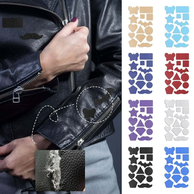 Fiudx Pegatina para Reparar Sofás de Cuero con Estampado, Parche Autoadhesivo para Agujeros de Coche, Diseño Duradero y Sin Costuras, Fácil de Planchar, Opciones Multicolor, Manualidades para Bricola