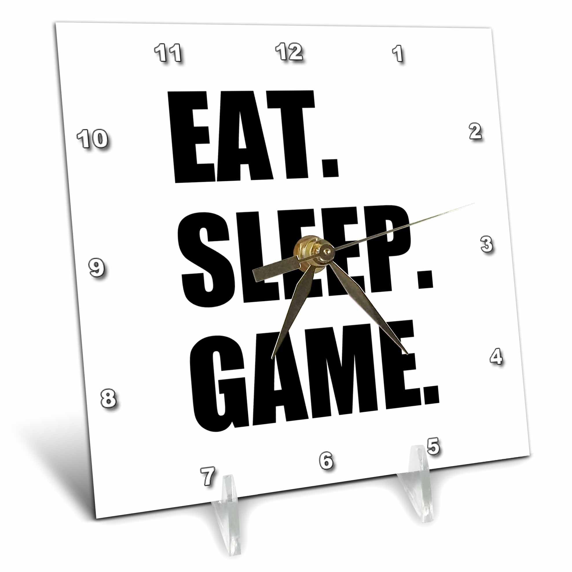 Black Clock Homemade Sex Videos - 3dRose Eat Sleep Game - fun gifts for gamers - black text - video  pro-gamer, Desk Clock, 6 by 6-inch - Walmart.com