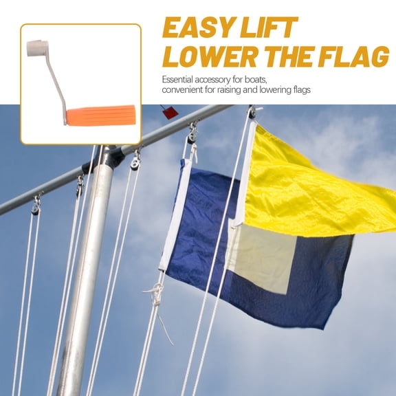 LEORX Easy Install Manual Crank Handle for Flags Flagpole Hand Winch Accessory