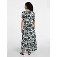 thumbnail image 3 of Time and Tru Women’s Crinkle Maxi Dress with Short Sleeves, Sizes XS-XXXL, 3 of 5