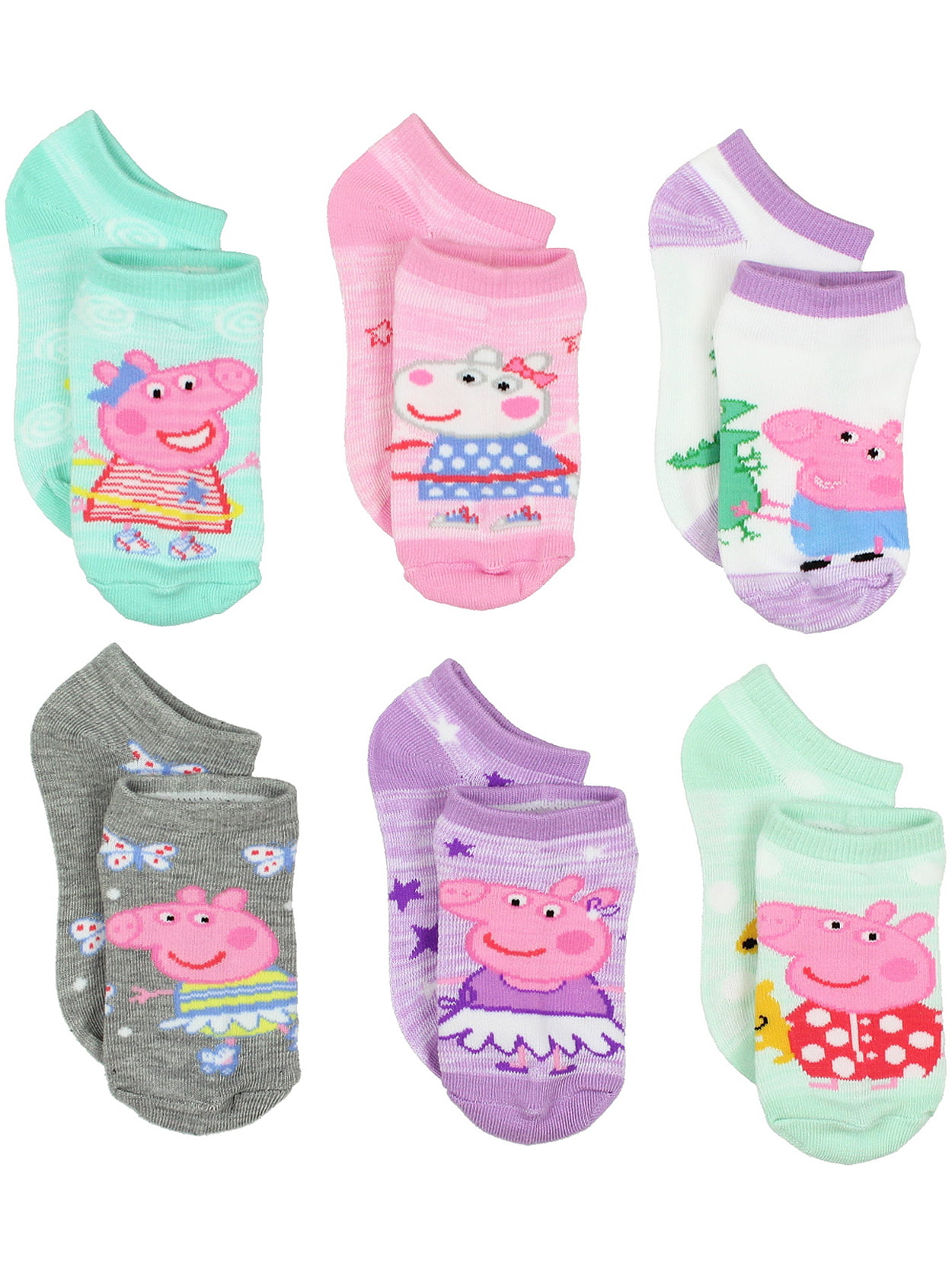 3 Pairs Socks Assorted Girl Peppa Pig Knee High Sock Size 6-8 NEW