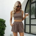 thumbnail image 5 of SUNBS Women's Lounge Set Two Piece Sleeveless High Waisted Shorts Summer Outfits, Size XS-2XL, 5 of 8