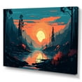 thumbnail image 2 of Designart "Beautiful Sun Setting Over Trees I" Landscape Forest Canvas Art Print, 2 of 5