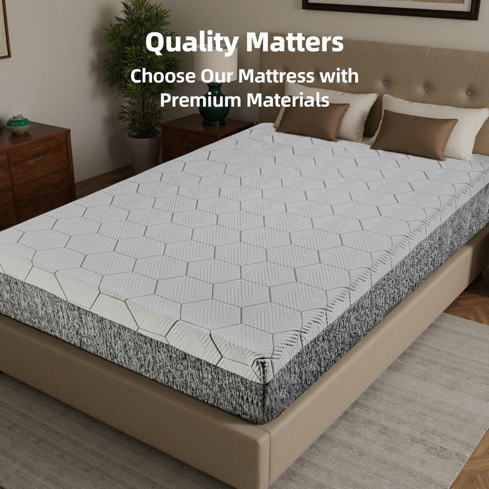Barara King 12 Inch Queen Size Bed Mattress High Rebound Comfort Breathable Cooling Sterilizing Eco Conscious Modern Design, White