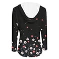 thumbnail image 5 of Idoravan Womens Sweatshirts Womens Lightweight Hoodies Ladies' Fashionable Casual Short Sleeved Round Neck Zipper Hooded Thin Hoodie T-shirt Black M, 5 of 5