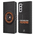 thumbnail image 1 of Head Case Designs Officially Licensed NHL Philadelphia Flyers Puck Texture Leather Book Wallet Case Cover Compatible with Samsung Galaxy S21 5G, 1 of 6