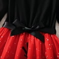 thumbnail image 4 of Vestido de vendaje con estampado de animales de alce navideño para niña, 4 of 5