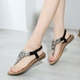 thumbnail image 3 of ZTTD Summer Women Ladies Bohemia Bling Flat Sandals Beach Casual Shoes Black, 3 of 8
