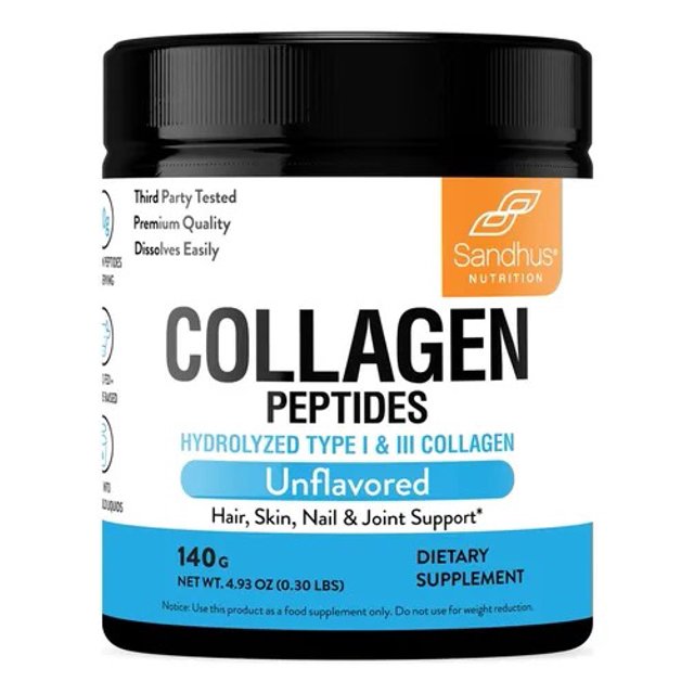 Sandhu's Collagen Peptides, Péptidos De Colágeno 140g…