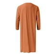 thumbnail image 4 of XDZJLR Men Shirts Muslim Arabia Long Sleeve Pocket Loose Robe Solid Pocket Tops, 4 of 5