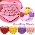 thumbnail image 3 of Saint-Valentin Petite Amie Forme Cœur Amour Fleurs Roses Rouges Note 3d K0s7 Mémo Anniversaire Pad Collant Cadeau, 3 of 8
