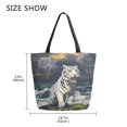 thumbnail image 5 of Large Canvas Bag 13.5x5.1x15 Inch Canvas Bag Shopping Canvas Bag Suitable For Outing Shopping Travel Out Of Large Capacity Storage White Tiger, 5 of 9