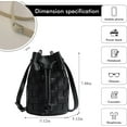 thumbnail image 3 of LHSHID Mini Leather Woven Bucket Bag Drawstring Purse Crossbody Handbag, 3 of 7