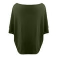 thumbnail image 4 of Women's T-Shirts Basic Tops Solid Off Shoulder Cropped Slim Going Out Gift Clothes, 4 of 6