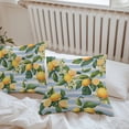 thumbnail image 4 of Summer Lemon Fruit Outdoor Pillow Covers Set of 2 White Flowers Leaf Blue Stripes Retro Waterproof Throw Pillow Case Decorative Square Cushion Cover for Patio Couch Garden Balcony, 26"x26", 4 of 9
