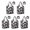 Dark Halloween White, variant on 5 Pack Foldable Shopping Bag,Dark Purple Halloween Ghosts with Boo Reusable Grocery Bags with Pockets,Large Reusable Tote Bags with Handles Waterproof & Lightweight