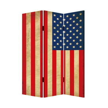 Home Decorative American Flag Screen Room Divider 3 Panel
