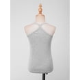 thumbnail image 3 of Hansber Kids Girls Dance Tank Tops Cross Back Basic Camisole Knit Spaghetti Straps Vest Sleeveless Gray 150, 3 of 6