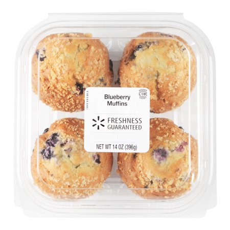 Walmart Grocery Freshness Guaranteed Blueberry Muffins 14 Oz 4 Count
