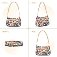 thumbnail image 7 of FORMRS Womens Shoulder Bag with Chain Strap Clutch Purse Cute Tote Handbag, Dark Colorful Circles, 7 of 7