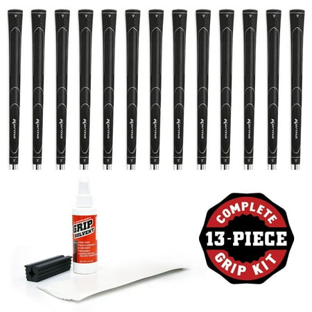 Super Solvent - Karma Super Lite Black Midsize - 13 pc Golf Grip Kit (with tape, solvent, vise clamp)
