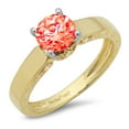 thumbnail image 2 of 1.06 ct Round Cut Simulated Red Diamond Solitaire Engagement Ring for Women in 18K Yellow/White Gold, 2 of 2