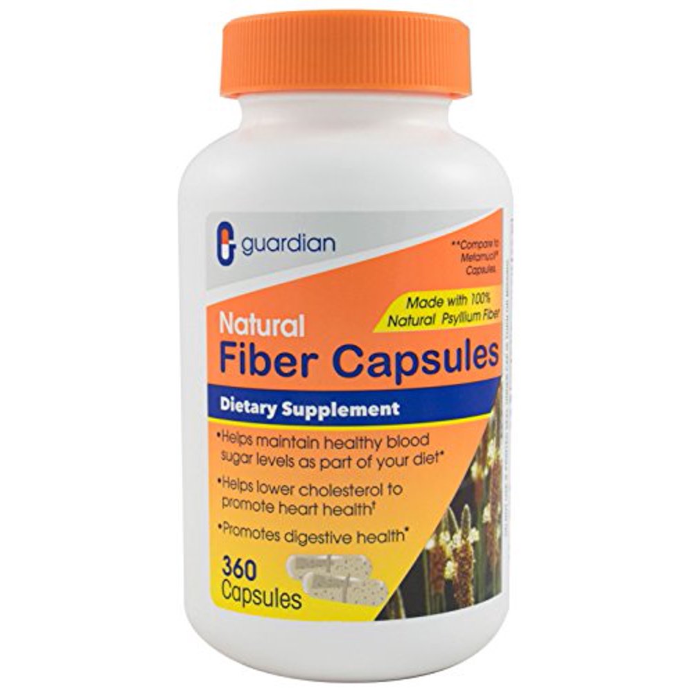 Guardian Fiber Capsules, Natural Psyllium Husk Supplement, 360 Count