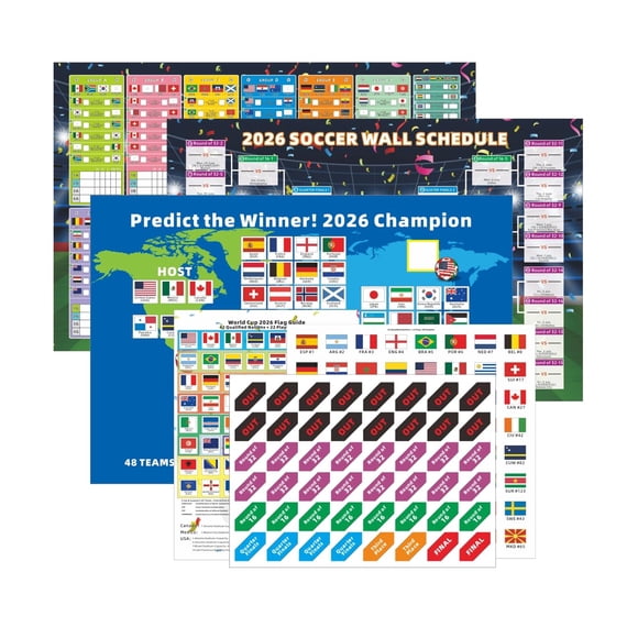 Set de pósters de cuadro de eliminatorias de fútbol HOMIEVAR 16.5 x 22 in para la Copa Mundial 2026