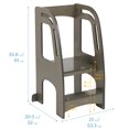 thumbnail image 2 of ECR4Kids Chef's Helper Kitchen Step Stool Tower with Handles, Childrens Furniture, Grey Wash, 2 of 9