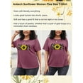 thumbnail image 6 of Anbech MOM Sunflower Plus Size T-Shirts for Women Graphic Sunflower Print Oversize Short Sleeves T-Shirt with Round Neck, 6 of 9