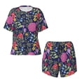 thumbnail image 4 of Kdxio Floral Print Pajamas Sets for Women Short-Sleeved Pjs with Lounge Shorts Two Piece Sleepwear S-4XL, 4 of 9