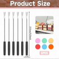 thumbnail image 2 of 2025 6 Stainless Steel Fondue Forks, 9.84 inches Long, Heat Resistant Handle for Roast Meat, Chocolate Dessert, Cheese, Marshmallows, 2 of 5