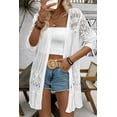 thumbnail image 4 of Women's White Crochet Hollow Out Open Front Cardigan - [ZhiHiMeRi] | (US 12-14)L, 4 of 8