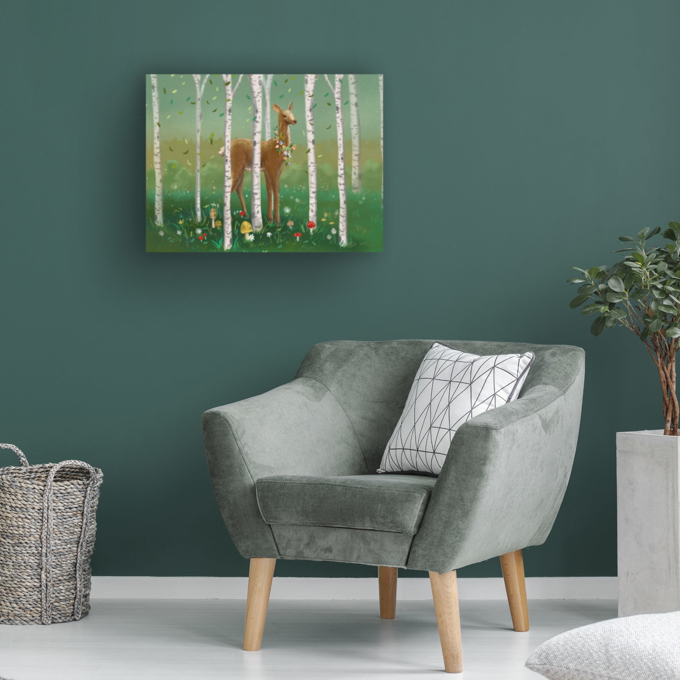 Canvas Wall Art - Christine Rotolo 'Forest Animals Deer' Wall Art for Living Room, Bedroom, or Office Décor by Trademark Fine Art - 47 x 35 Inches