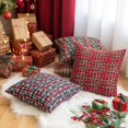 thumbnail image 5 of Pack of 2 Christmas Plaid Decorative Throw Pillow Covers Snowflake Tartan Scottish Cushion Cover for Sofa Couch Farmhouse Holiday Decor Red and Green, 18x18 Inch, 5 of 6