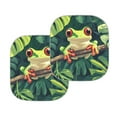 thumbnail image 2 of Yuyamidu Funny Frog Car Window Sunshade for SUV Van Truck Palm Leaves Car Shades for Front Windshield 2 Piece Easy to Install Car Windshield Sun Shade Accessories, Green, 2 of 5