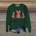 thumbnail image 2 of Womens Sweater Christmas Leopard Print Xmas Tree Long Sleeve Crew Neck Loose Fit Knitted Fall Sweaters, 2 of 2