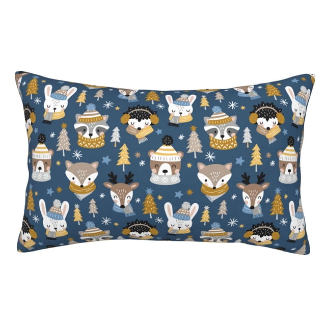 Balery Winter Animal Friends Funda de Cojín Estampada, Regalos para Mujeres, Regalos de Amor para Ella, Regalos para Novia o Esposa, Funda de Almohada-16"x24"
