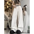 thumbnail image 4 of Jeans Style Américain Rue Haute pour Femmes Tendance Blanc Taille Haute Doux Ample Jambes Larges, 4 of 6