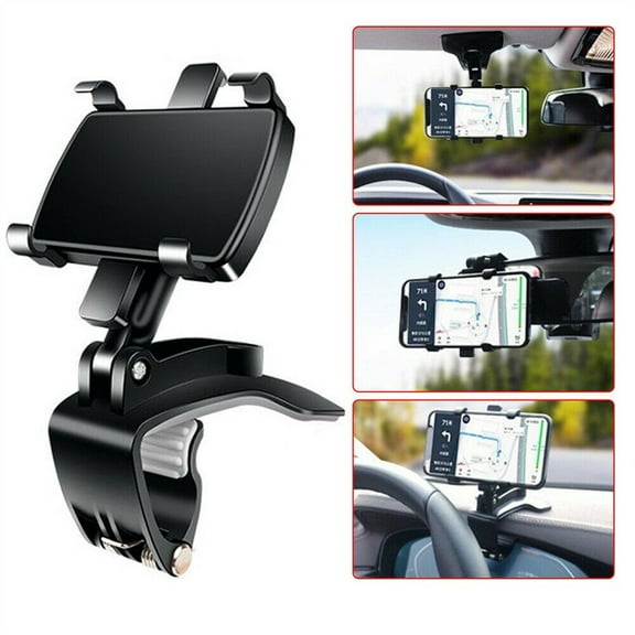 360 Degree Rotation Dashboard Cell Phone Holder for Car Clip Mount Stand Suitable for 3 to 7 inch Smartphones