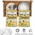 thumbnail image 5 of Sunflower Kitchen Towels Set of 2, Summer Botanical Bee Vintage Floral Yellow Wooden Absorbent Dish Towels for Kitchen, Microfiber Hand Towel, Quick Drying Tea Towel for Cleaning Dishcloths, 5 of 7