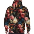 thumbnail image 7 of Rateoe Rose Flowers Pattern Mens Hoodie, Pullover Hooded Sweatshirt, Kangaroo Pocket Hoodie Ideal for Daily Wear, Travel and Home-Large, 7 of 7