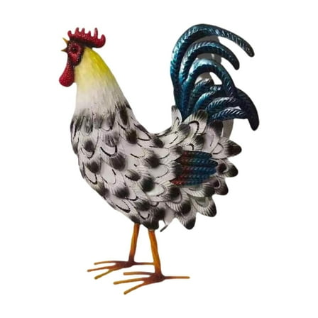 Vsenkes Chicken Yard Figurine Garden Statue Farm Courtyard Porch Metal Decor
