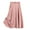 Pink, variant on YM YOUMU Women Pleated A-line Midi Skirt High Waist with Belt Pockets Swing Front Button Casual